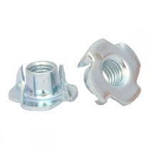 Pronged Tee Nuts Bright Zinc Plated