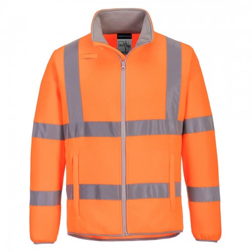 Orange Recycled High Visibility Fleece Jacket