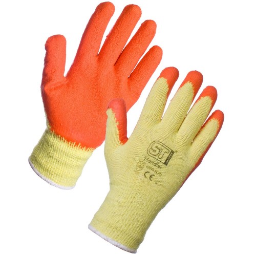 Supertouch Handler Mixed Fibres Orange Grip Builders Gloves