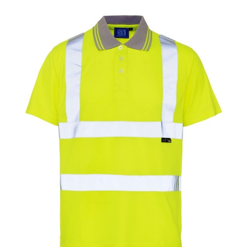 Hi Visibility Yellow Short Sleeve Polo Shirts