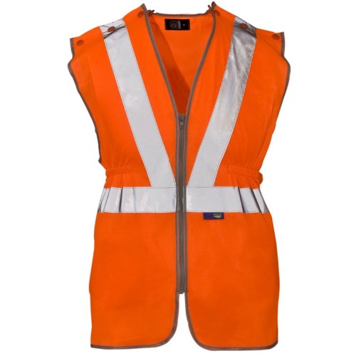 Hi Visibility Orange Long Tracker Waistcoats Rail Spec
