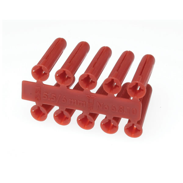 Red Plastic Plugs 6.0mm, HDPE-RED