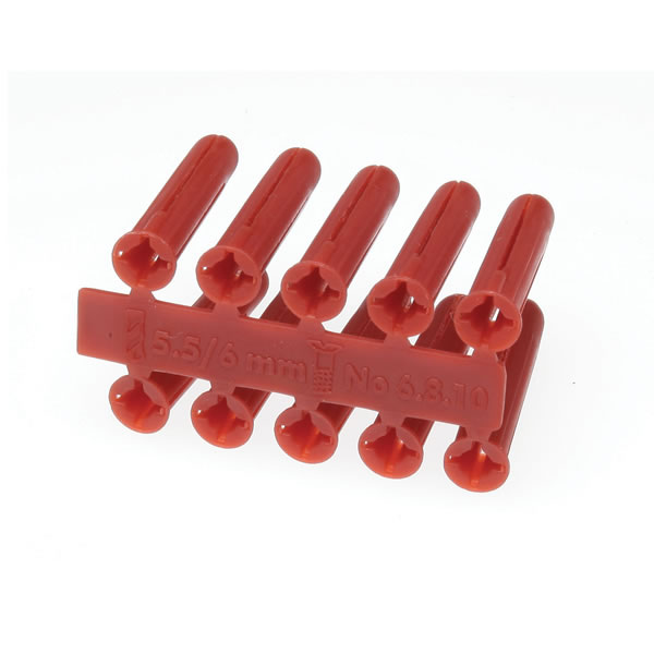 Red Plastic Plugs 6.0mm