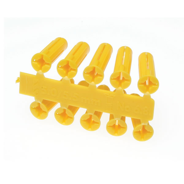 Yellow Plastic Plugs 5.0mm