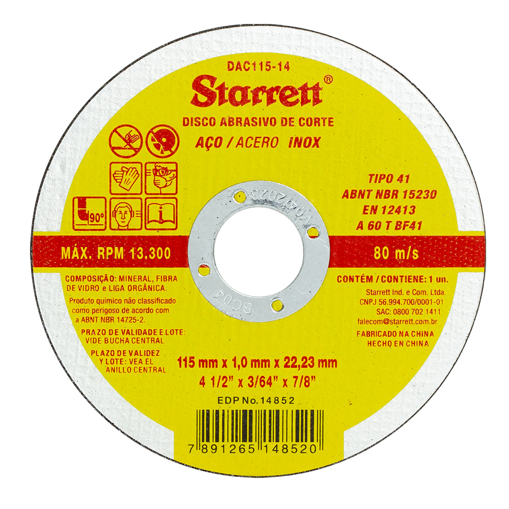 115 x 1.0 x 22mm Starrett Cutting Disc