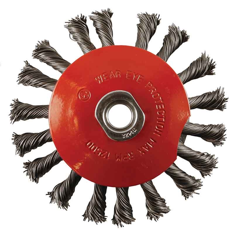 115mm x M14 Bevelled Twist Knot Wire Brush