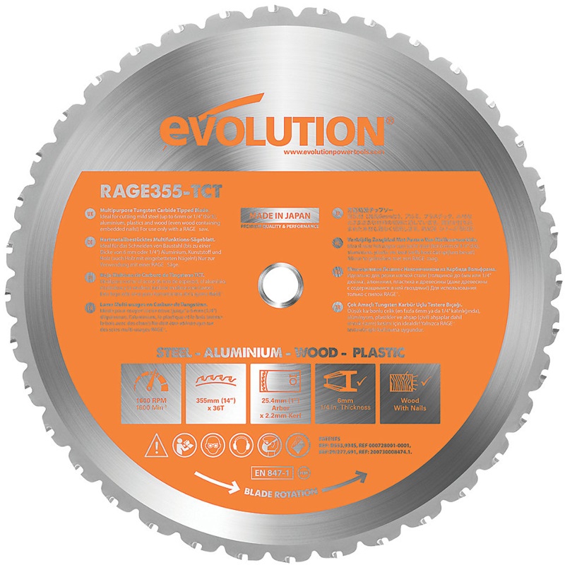 Evolution Rage 355 x 25.4 x 36T