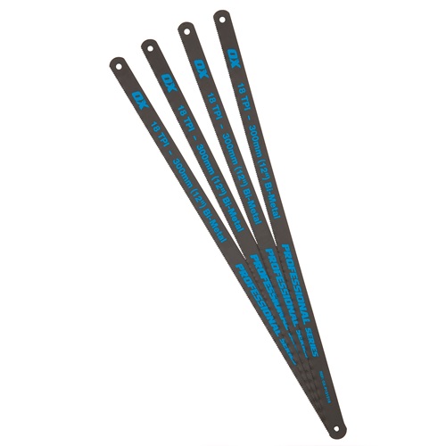 OX Pro 12 inch Hacksaw Blades 18 TPI Pack 4