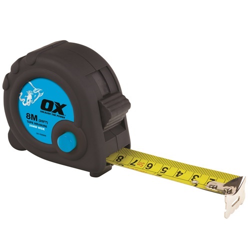 OX Trade 8m Tape Measure - Metric Only
