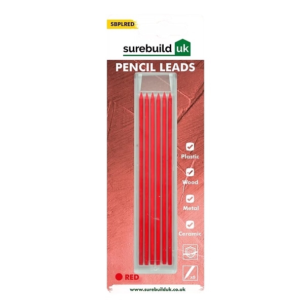 Surebuild Red Pencil Leads for Deep Hole