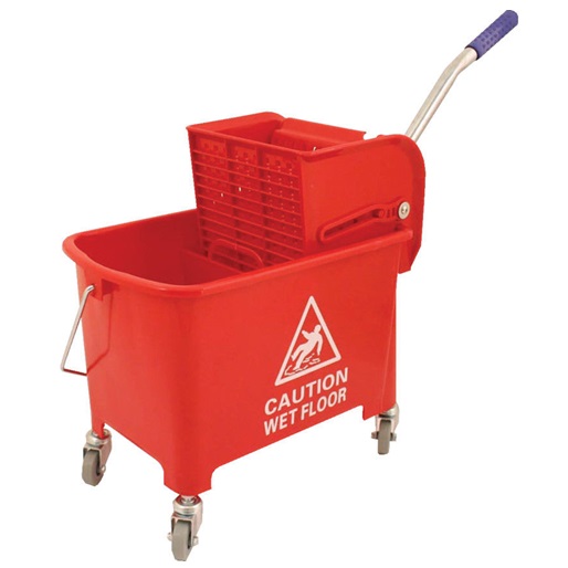 Kentucky Bucket c/w Casters & Wringer - Red