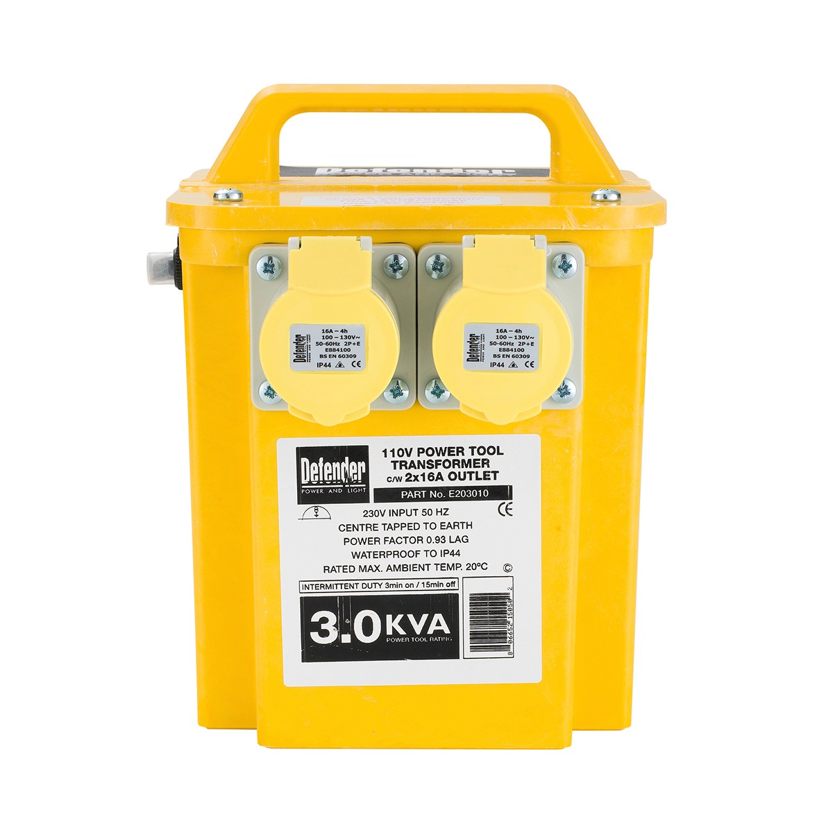 3.3 kVA Portable Transformer 2 x 16A Sockets
