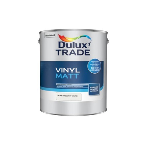 Dulux Trade Vinyl Matt White Paint 2.5 Litre