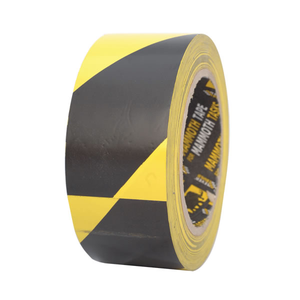 50mm x 33m Hazard Warning Tape Black/Yellow