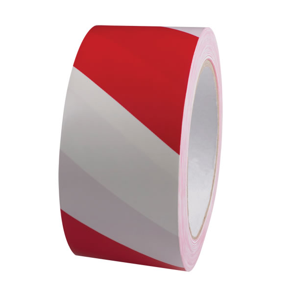 50mm x 33m Hazard Warning Tape Red/White