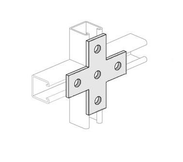 BF008 Flat Cross Plate - 5 Hole