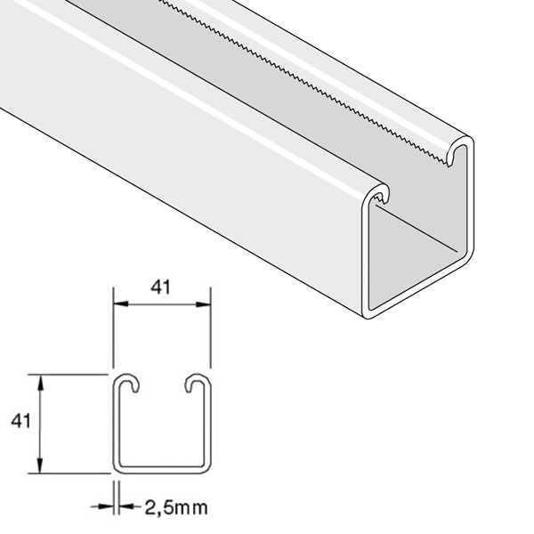 Unistrut P1000 Deep Plain Channel x 3m