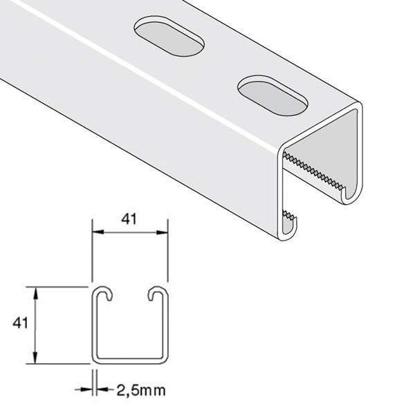 Unistrut P1000T Deep Slotted Channel x 3m