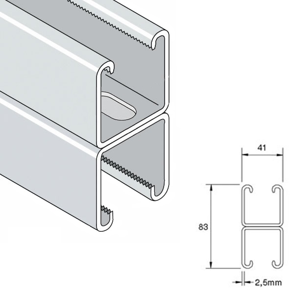 Unistrut P1001T Deep Back To Back Slotted