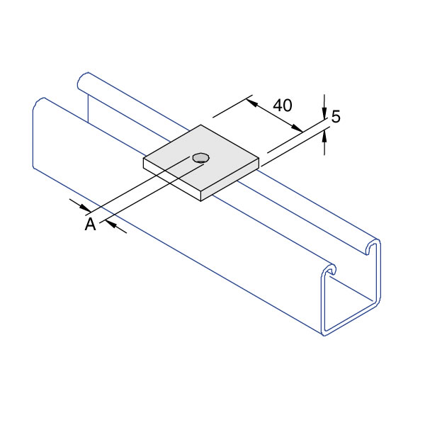 Unistrut P1019 Flat Square Plate M6/M8