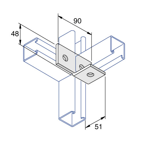 Unistrut P1037 Left Hand Fitting Bracket