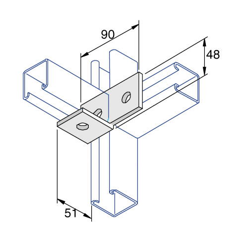 Unistrut P1038 Right Hand Fitting Bracket