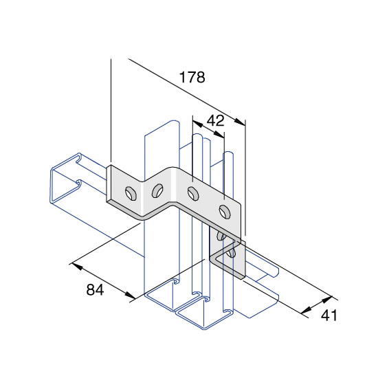 Unistrut P1043 U Bracket 6 Hole