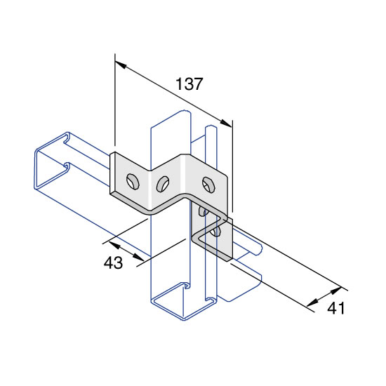 Unistrut P1047 U Bracket 5 Hole