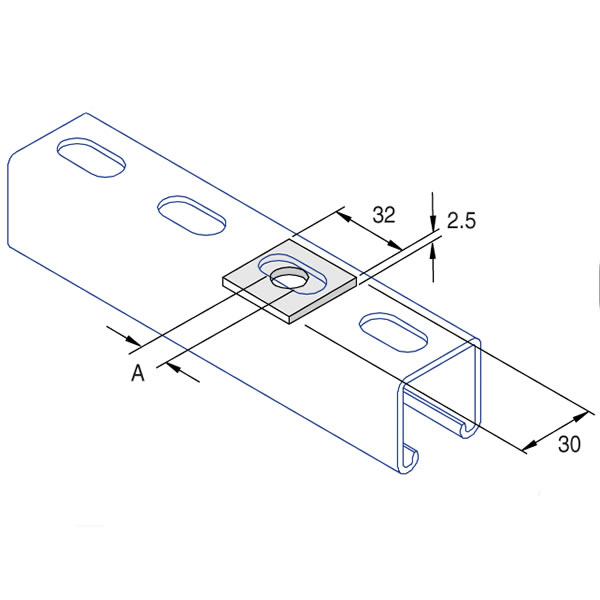 Unistrut P1063/06 Flat Square Plate