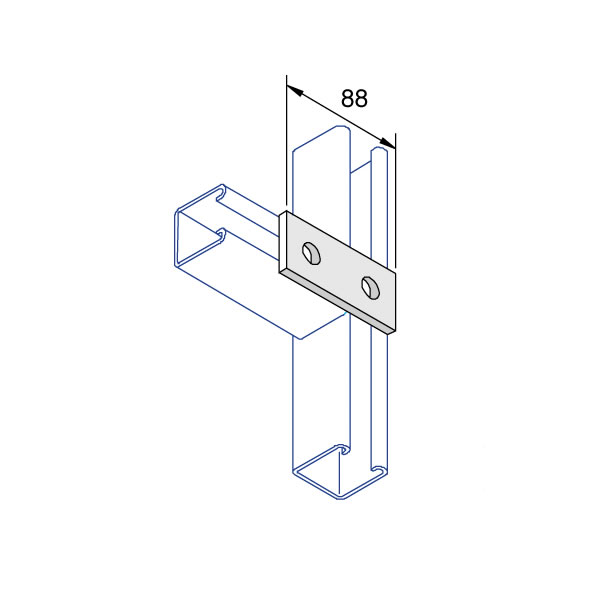 Unistrut P1065 Flat Square Plate 2 Hole