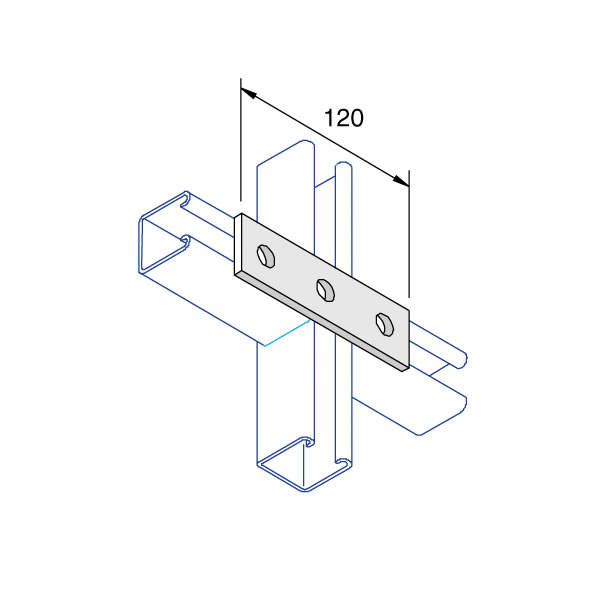 Unistrut P1066 Flat Square Plate 3 Hole