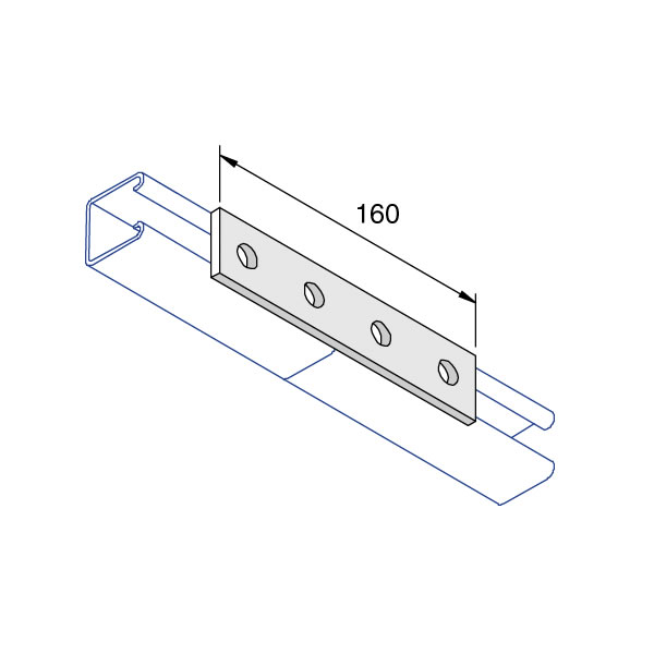 Unistrut P1067 Flat Square Plate 4 Hole