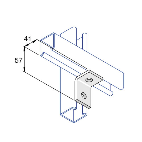 Unistrut P1068 90 Degree Angle Bracket 2 Hole