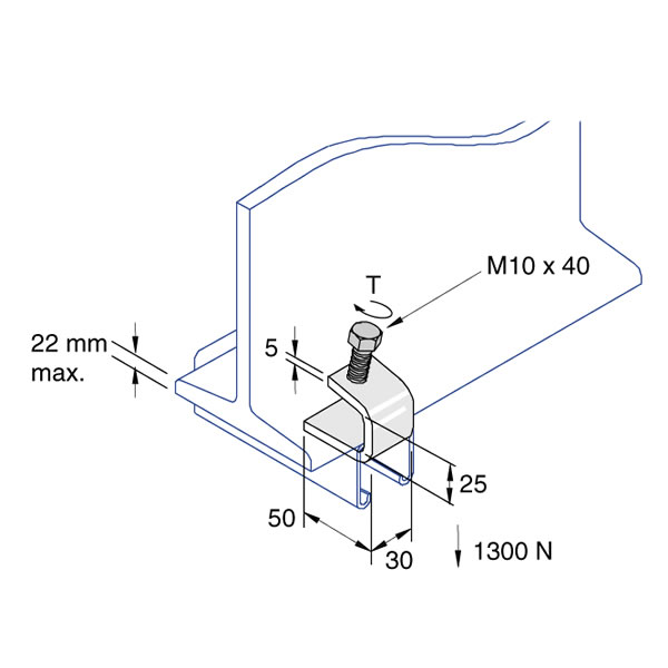 Unistrut P1272 C Beam Clamp 25mm