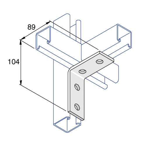 Unistrut P1325 90 Degree Angle Bracket 4 Hole