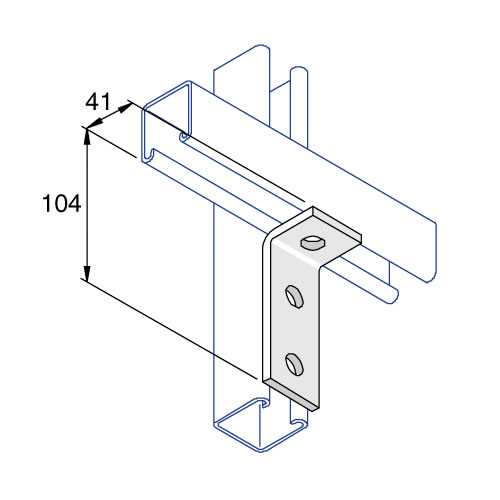 Unistrut P1326 90 Degree Angle Bracket 3 Hole