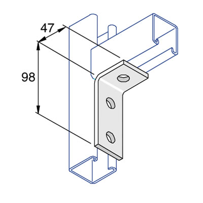 Unistrut P1346 90 Degree Angle Bracket 3 Hole