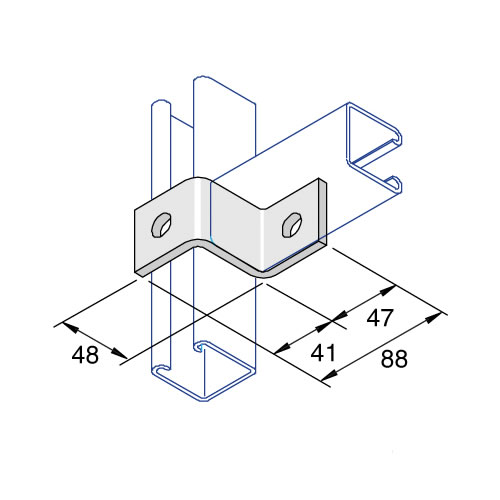 Unistrut P1347 2 Hole Deep Z Fitting