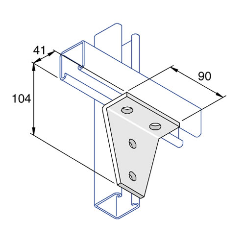 Unistrut P1359 90 Degree Angle Bracket 4 Hole