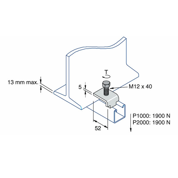 Unistrut P1386 Universal Beam Clamp