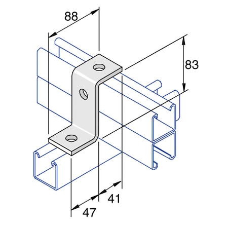 Unistrut P1453 Deep Z Bracket 3 Hole