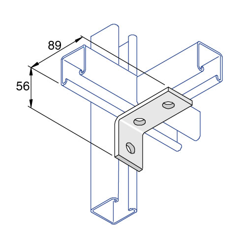 Unistrut P1458 90 Degree Angle Bracket 3 Hole