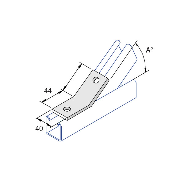 Unistrut P1546 45 Degree Angle Bracket 2 Hole