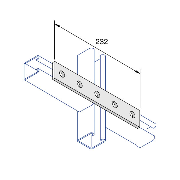 Unistrut P1941 Flat Square Plate 5 Hole