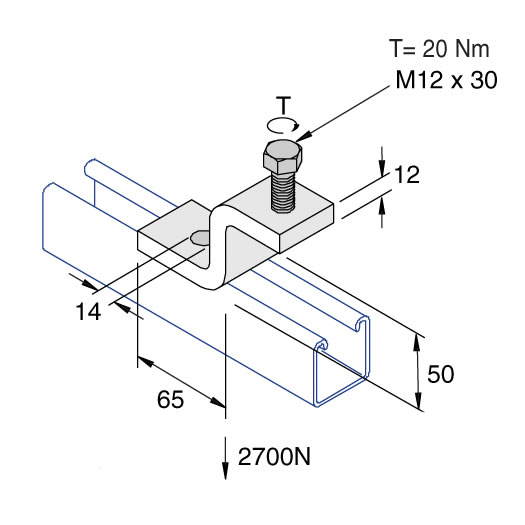 Unistrut P1983 Z Beam Clamp 2 Holes