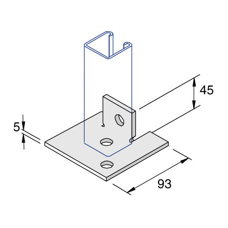 Unistrut P2072-S2 Base Plate 3 Hole