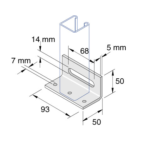 Unistrut P2072-S3 Wood Screw Base Plate