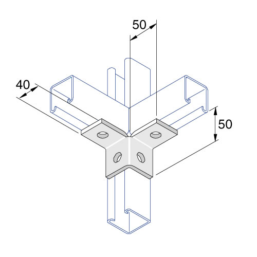 Unistrut P2223 Wing Bracket 4 Hole