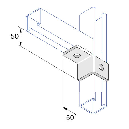 Unistrut P2341-L Left Fitting Bracket 2 Hole