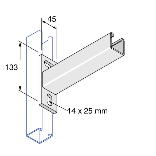 Unistrut P2663 150mm Plain Cantilever Arm